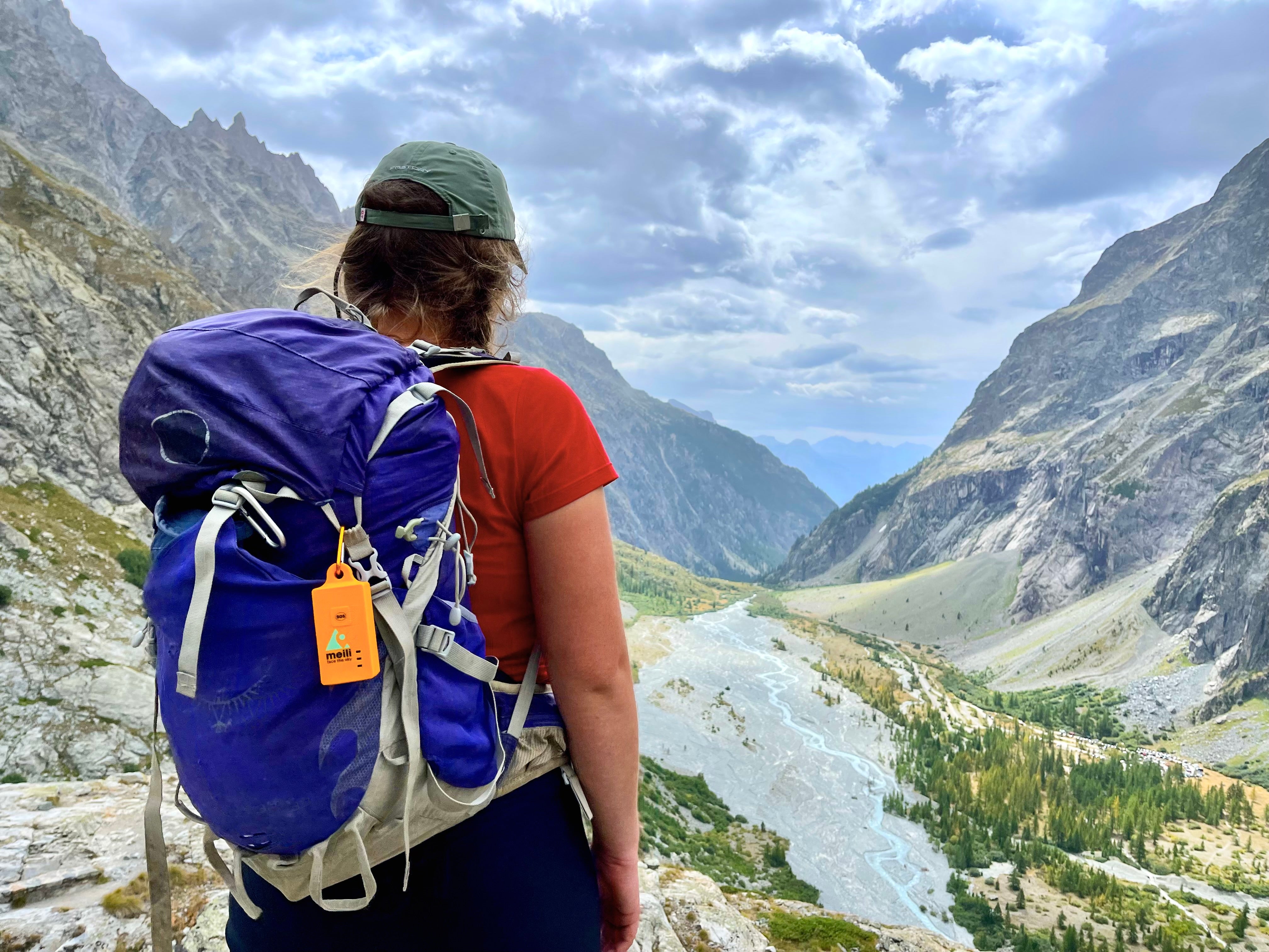 Student using Meili GPS tracker during a Duke of Edinburgh expedition in the mountains 