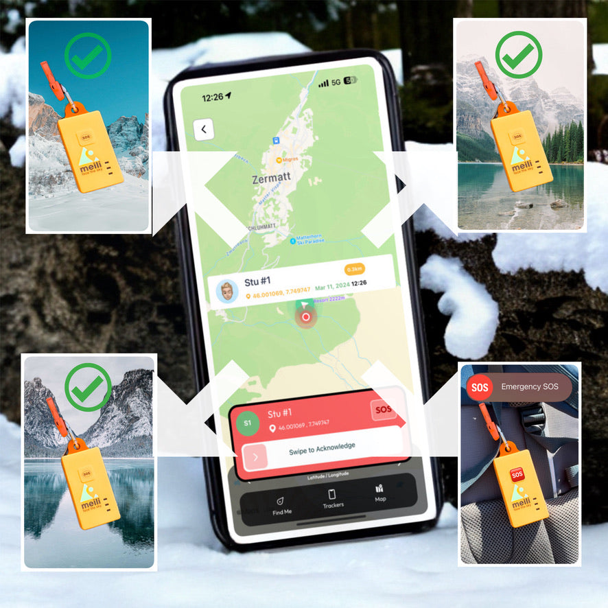 Meili GPS Personal Outdoor GPS Tracker for DofE, Army Cadets, Scouts, Ski School, Skiing, Snowboarding.